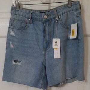 Sanctuary Blue Jean Shorts Distressed Raw Hem